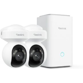 Reolink Home Hub with 2× E1 Outdoor, All-in-One Security Camera System, 5MP PTZ Outdoor Wi-Fi Cameras with Auto Tracking, 256GB microSD Card Included, Max.512GB×2 Storage, Anti-Theft Encryption