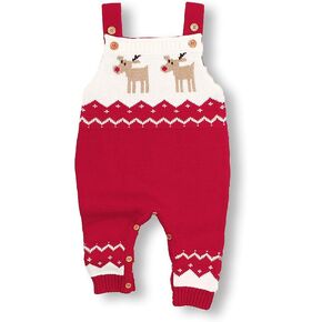 mimixiong Baby Christmas Sweater Toddler Reindeer Outfit Sleeveless Red Clothes