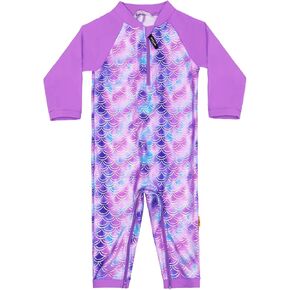 weVSwe Baby Girl Toddler Rash Guard Swimsuit Sun Protection Beachwear Zipper Bathing Suit 0-3 Years