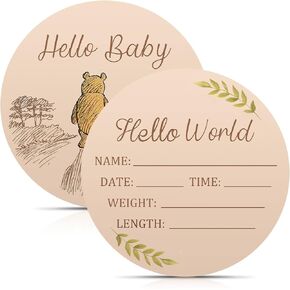 Baby Announcement Sign,Hello World Newborn Sign,Baby Name Sign,Baby Birth Announcement Sign for Photo Prop,Baby Nursery Decor