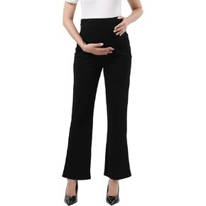Maternity Trouser Style Pants Comfortable Stretch Over-Bump Women Pregnancy Casual Capris for Work