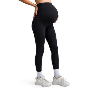 Colorfulkoala Womens Dreamlux Maternity Leggings Over The Belly 25" / 28" Inseam Soft Workout Activewear Yoga Pregnancy Pants