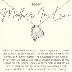 Winigolfe Design Gifts For Mother In Law Necklace, Mother In Law Mother’s Day Gifts, Stunning Rhodium-Plated Sterling Silver Necklace For Mother Of The Groom From Bride