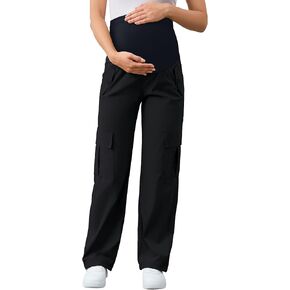 AMPOSH Women's Maternity Cargo Pants with 6 Pockets Quick-Dry Pregnancy Hiking Pants in Kuwait