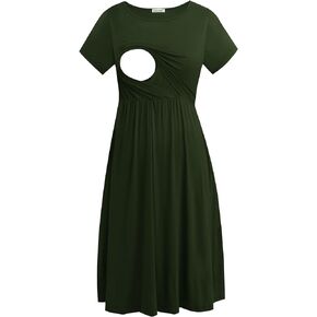 Smallshow Women's Short Sleeve Patchwork Nursing Dresses for Breastfeeding in Kuwait