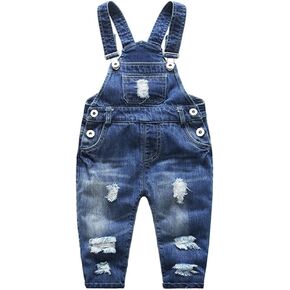 KIDSCOOL SPACE Baby Girl Boy Jean Overalls,Little Kid Bib Pocket Denim Workwear