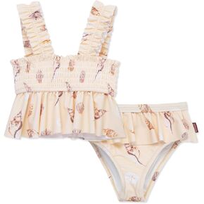 Milkbarn Toddler Girls Swimsuit, Two Pieces Ruffled Bikini Tankini Sets, Summer Beach Bathing Suit for Infant Baby Girl,