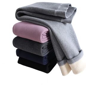 Looching Baby Toddler Girls Winter Fleece Lined Leggings Warm Full Length Pants Basic Cotton Thick Tights