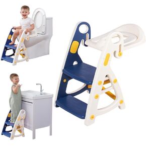 مقعد تدريب على المرحاض ومقعد للأطفال الصغار، مقعد مرحاض للأطفال الصغار ذو ثبات مطلق، مقاعد قابلة للتعديل وارتفاع المقعد للأطفال الصغار الأولاد والبنات (رمادي) in Kuwait