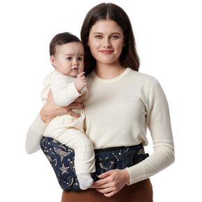 Momcozy Hip Seat Baby Carrier - Adjustable Waistband with Original 3D Belly Protector, Ergonomic Carrier with Various Pockets for Newborns & Toddlers up to 45lbs (Black, Medium)