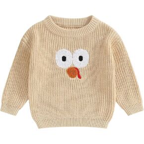 Toddler Baby Girl Boy Halloween Knit Sweater Long Sleeve Pumpkin Sweasthirt Halloween Outfit Clothes