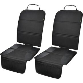 Car Seat Protector, 2 Pack Auto Seat Protectors for Child Car Seat with Thick Padding, Seat Cover Mat for Under Baby Seat to Protect Leather Seats, Black