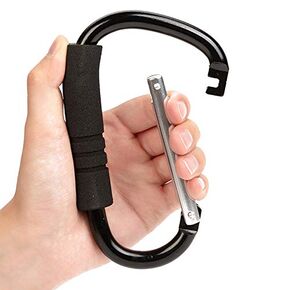Funbliss Stroller Hooks by Baby，2 Pack Convenient Organizer Hook Bag Clips to Diaper Bags Clothing,Purses,Groceries,Great Hook Set for Mommy When Walking or Shopping(Black)