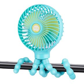 Portable Stroller Fan, With Flexible Tripod and 3 Speeds Clip On Car Seat Fan Mini Small Personal Handheld Battery Powered USB Fan, for Pram Crib Bike Treadmill Camping and Student Bed Desk in Saudi Arabia