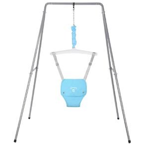 Baby Jumper with Stand, Baby Jumpers and Bouncers, Baby Exerciser Suitable for 6-24 Months, Easy to Assemble & Store Jumper for Baby (Grey)