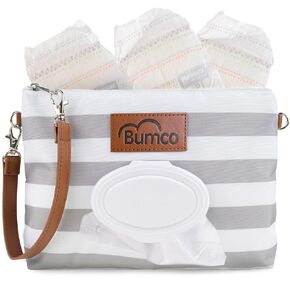 Bumco Diaper Clutch - Portable Wipes Dispenser & Baby Travel Essential, Airtight Baby Wipes Dispenser, Refillable Wipes Container, Travel Baby Essentials, Baby Wipe Dispenser, Diaper Bag Purse