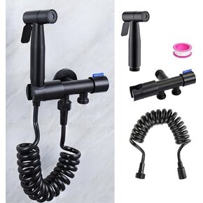 Handheld Bidet Sprayer, Toilet Water Spray Bidet Attachment with Dual Control Valve, Baby Cloth Diaper Washer, Stainless Steel Sprayer with Hose for Personal Feminine Hygiene, Pet Shower