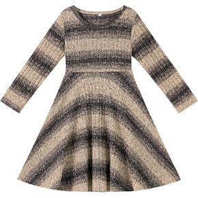 Toddler Girls Dresses Fall Winter Toddler Dress Long Sleeve Sweater Ribbed Knit Baby Dresses for Girls Fashion Dress