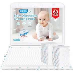 Disposable Changing Pads for Baby 15% Thicker Super Absorbent 60 Pack Large Baby Underpads Ultra Soft 18x24in in Kuwait
