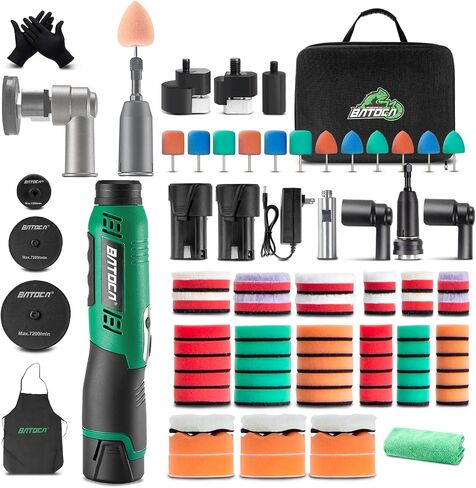 BATOCA S3 Cordless Car Polisher & S6 Mini RO/DA Buffer, Combo Kit, 2-in-1 | mini polisher for car detailing,Rotary Polisher, 3&12mm Dual Action Polisher for Motorcycles,3 inch battery buffer in Saudi Arabia