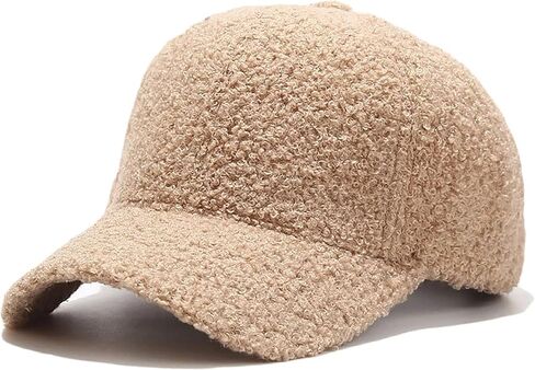 Winter Baseball Cap for Women Lamb Wool Solid Color Warm Baseball Cap for Outdoor Travel in Saudi Arabia
