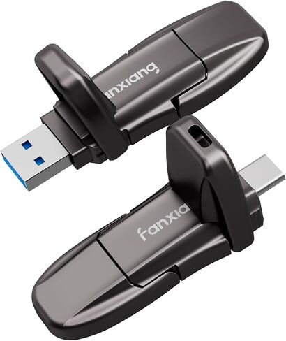 محرك أقراص فلاش fanxiang بسعة 512 جيجابايت، USB 3.2 Gen2 حتى 1050 ميجابايت/ثانية، محرك أقراص USB، USB A + Type C SSD خارجي محمول لهاتف iPhone 15/Pro/Android Phone/Windows/MacPC/أجهزة الكمبيوتر المحمولة، FF952 in Kuwait