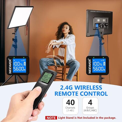 NEEWER 9" LED Video Light Panel, Dimmable DSLR Camera Soft Light with Mini Tripod, 4000mAh Battery, USB Type C Ports, 3200K~5600K CRI95+ 600Lux for Photography Video Recording Live Streaming, NL-116AI in Kuwait