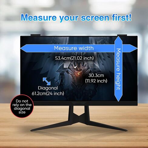 Magnetic Computer Privacy Screen 27 Inch, Removable Hanging Privacy Screen Shield for Frameless Monitor 16:9 Widescreen, Anti Blue Light Privacy Filter, Anti-Glare Protector in Kuwait