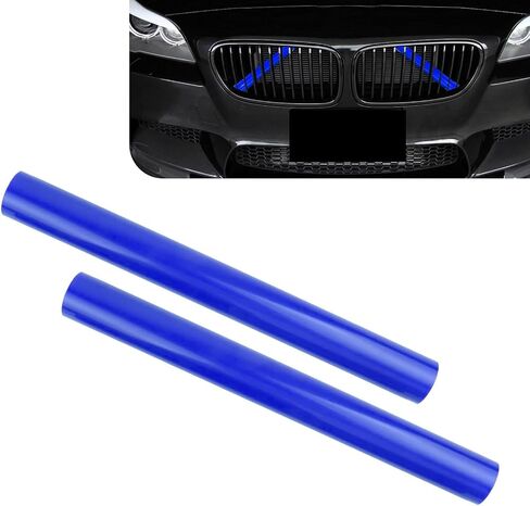 Pack-2 Car Front Grille Trim, 11.2" x 1.1" Waterproof Modified Sports Decorative Strips, Precise Fit Snap-on Front Grille Cover, Compatible with BMW 3 4 5 6 7 Series X1 X2 X3 X4 X5 (Red) in Saudi Arabia