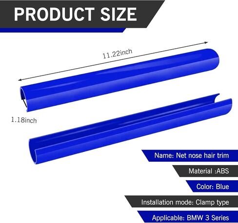 Pack-2 Car Front Grille Trim, 11.2" x 1.1" Waterproof Modified Sports Decorative Strips, Precise Fit Snap-on Front Grille Cover, Compatible with BMW 3 4 5 6 7 Series X1 X2 X3 X4 X5 (Red) in Saudi Arabia