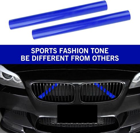 Pack-2 Car Front Grille Trim, 11.2" x 1.1" Waterproof Modified Sports Decorative Strips, Precise Fit Snap-on Front Grille Cover, Compatible with BMW 3 4 5 6 7 Series X1 X2 X3 X4 X5 (Red) in Saudi Arabia