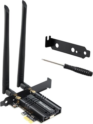 WiFi 6 Card PCIe with Bluetooth 5.2, Intel WiFi 6 AX200 Chip, 2974Mbps Dual Band (2.4Ghz/5Ghz) Wireless Network Card with MU-MIMO, Ultra-Low Latency, WiFi Adapter for Windows 11/10 in Saudi Arabia