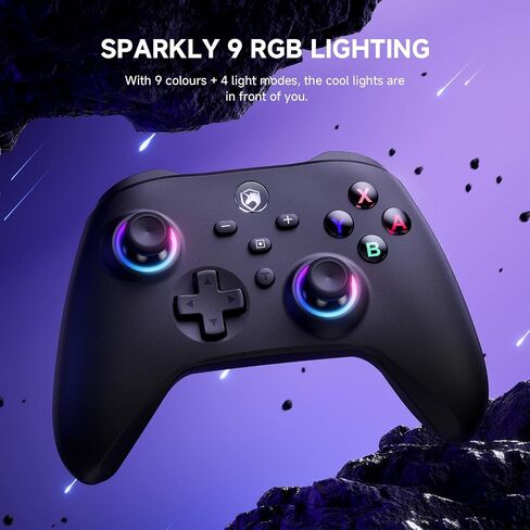 ECHTPower Wireless Switch Controller for Switch/PC/iOS/Android,1000mAh Switch Pro Controller with 9 Color RGB Light, Bluetooth Controllers with Macro Buttons, 6 Axis Gyro, Dual Vibration, Turbo in Kuwait