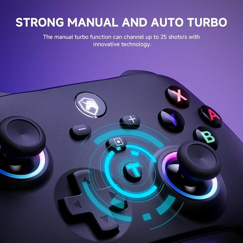 ECHTPower Wireless Switch Controller for Switch/PC/iOS/Android,1000mAh Switch Pro Controller with 9 Color RGB Light, Bluetooth Controllers with Macro Buttons, 6 Axis Gyro, Dual Vibration, Turbo in Kuwait