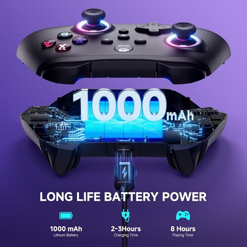 ECHTPower Wireless Switch Controller for Switch/PC/iOS/Android,1000mAh Switch Pro Controller with 9 Color RGB Light, Bluetooth Controllers with Macro Buttons, 6 Axis Gyro, Dual Vibration, Turbo in Kuwait