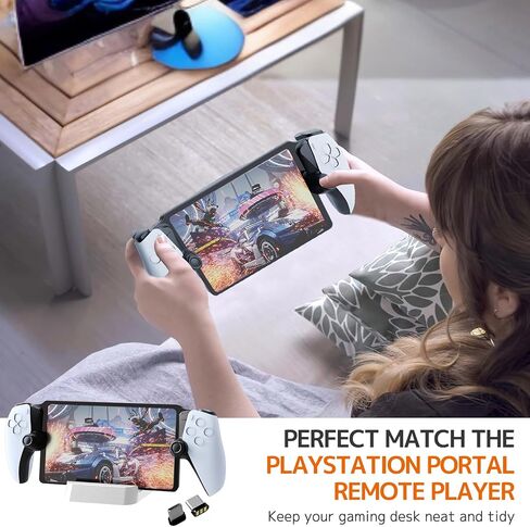 قاعدة شحن NINKI متوافقة مع قاعدة شحن وحدة تحكم بوابة PlayStation، محطة شحن حامل ملحقات بوابة PlayStation، محطة شحن عالية السرعة لبوابة PS مع قابس من النوع C باللون الأسود in Saudi Arabia