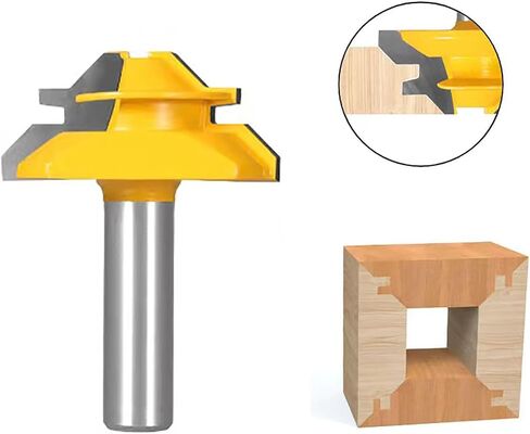 45 Degree Lock Miter Router Bit 3-Piece Set, for 31/64", 3/4"，1"，Cutting Height, 1/2 Inch Shank.Woodworking Tools Joint Router Bits 3PCS 1/2 Shank) in Kuwait