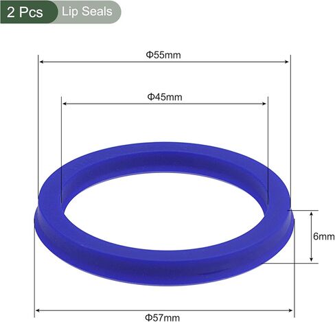 YOKIVE 2 Pcs UHS Radial Shaft Seals, Industry PU Oil Seals for Hydraulic Cylinders (Blue, 32-mm ID x 42-mm OD 6-mm Width) in Saudi Arabia