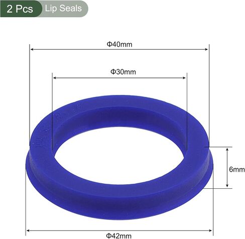 YOKIVE 2 Pcs UHS Radial Shaft Seals, Industry PU Oil Seals for Hydraulic Cylinders (Blue, 32-mm ID x 42-mm OD 6-mm Width) in Saudi Arabia