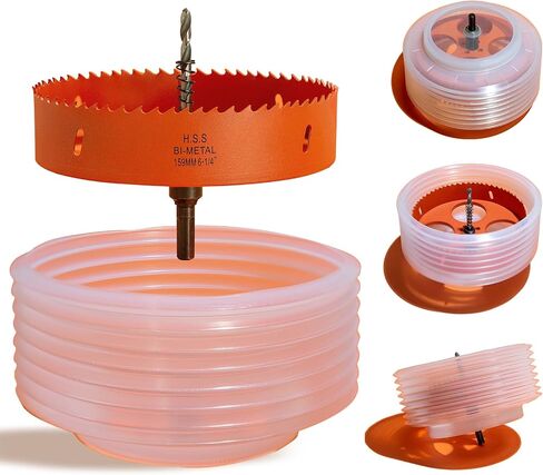 6.25 Hole Saw for Recessed Lights Can Lights, 6-1/4 Inch Hole Cutter with Dust Bowl Catcher for Led Recessed Lighting 6 Inch and Wood Metal Drywall, Bi-Metal Construction in Saudi Arabia