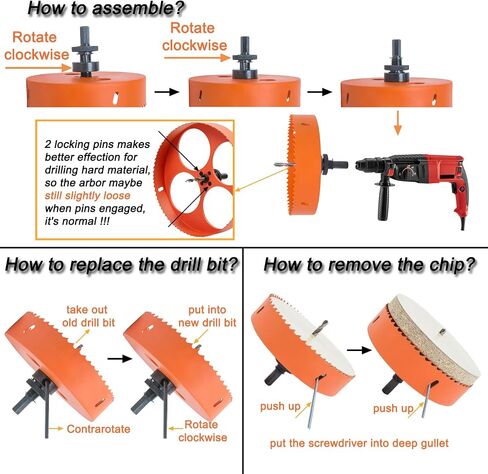 6.25 Hole Saw for Recessed Lights Can Lights, 6-1/4 Inch Hole Cutter with Dust Bowl Catcher for Led Recessed Lighting 6 Inch and Wood Metal Drywall, Bi-Metal Construction in Saudi Arabia