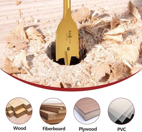 7PCS Titanium Coating Stubby Spade Drill Bit Set in SAE, Paddle Hole Drill Bit Set for Woodworking in Saudi Arabia