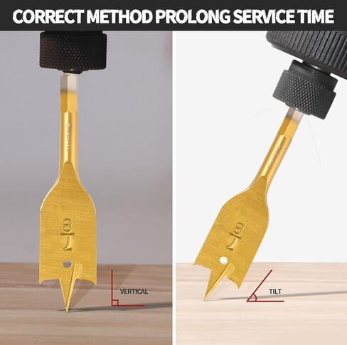 7PCS Titanium Coating Stubby Spade Drill Bit Set in SAE, Paddle Hole Drill Bit Set for Woodworking in Saudi Arabia