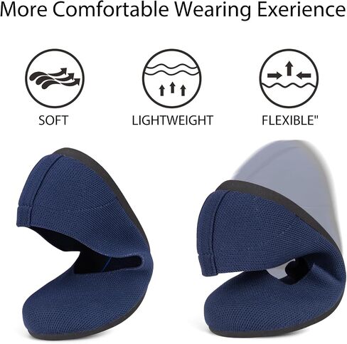 ATHMILE Women's Flat Ballet Shoes Knit Flat Shoes for Women Round Toe | Slip on Women Flats for Dressy Casual Office Work Wedding Comfort Soft in Saudi Arabia