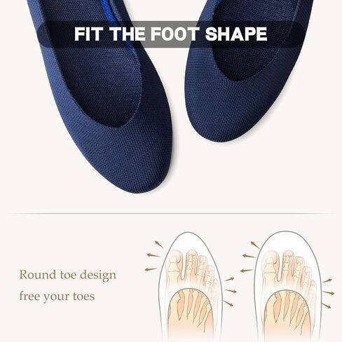 ATHMILE Women's Flat Ballet Shoes Knit Flat Shoes for Women Round Toe | Slip on Women Flats for Dressy Casual Office Work Wedding Comfort Soft in Saudi Arabia