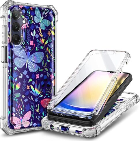 Designed for Galaxy A25 5G Case, Samsung A25 Phone Case with [Built-in Screen Protector], [16FT Military Grade Drop Tested] Full-Body Protective Shockproof Rugged Bumper Cover (Marble Sapphire) in Saudi Arabia