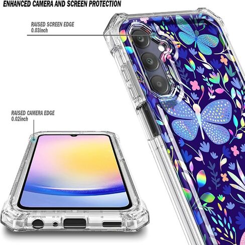 Designed for Galaxy A25 5G Case, Samsung A25 Phone Case with [Built-in Screen Protector], [16FT Military Grade Drop Tested] Full-Body Protective Shockproof Rugged Bumper Cover (Marble Sapphire) in Saudi Arabia