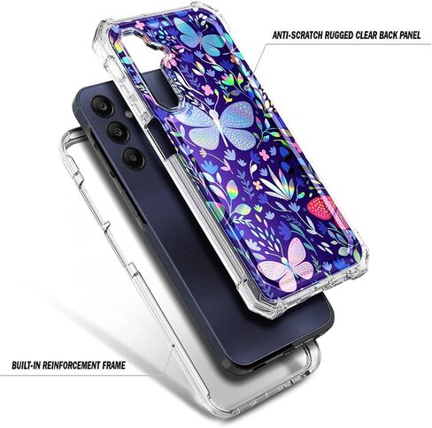 Designed for Galaxy A25 5G Case, Samsung A25 Phone Case with [Built-in Screen Protector], [16FT Military Grade Drop Tested] Full-Body Protective Shockproof Rugged Bumper Cover (Marble Sapphire) in Saudi Arabia