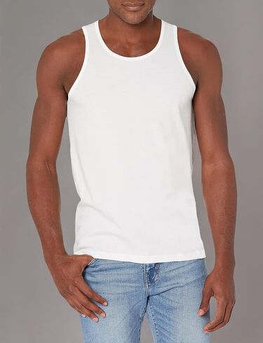 Organic Signatures Men Crewneck Undershirts Soft 100% Cotton Tank Tops Pack of 3 in Kuwait