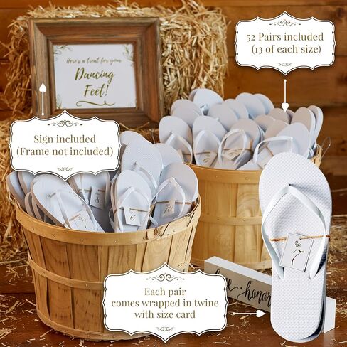 Orca Bulk Flip Flops For Wedding Guests | 52 Pack Wholesale Wedding Sandals in Saudi Arabia